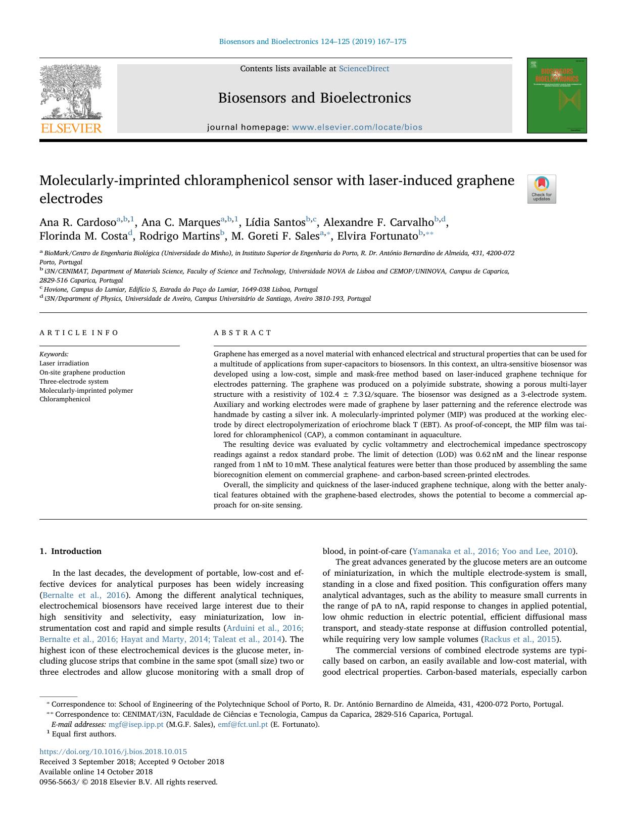 Molecularly-imprinted chloramphenicol sensor with laser-induced graphene electrodes by unknow