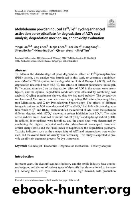 Molybdenum powder induced Fe2+Fe3+ cycling enhanced activation peroxydisulfate for degradation of AO7: cost analysis, degradation mechanism, and toxicity evaluation by unknow