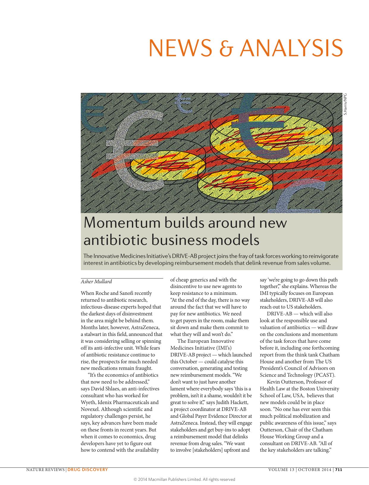 Momentum builds around new antibiotic business models by Asher Mullard