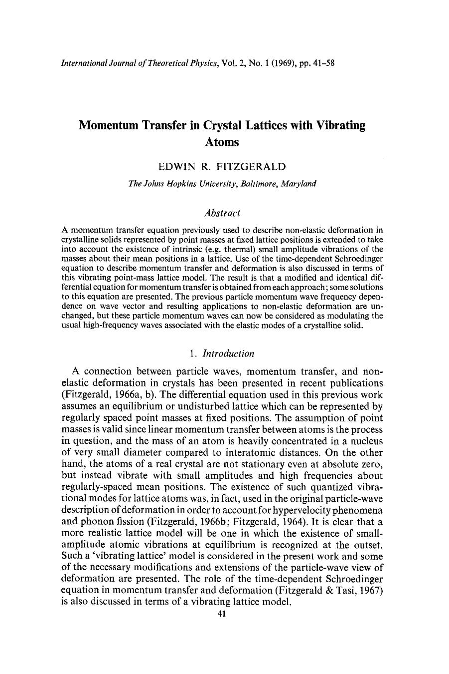 Momentum transfer in crystal lattices with vibrating atoms by Unknown