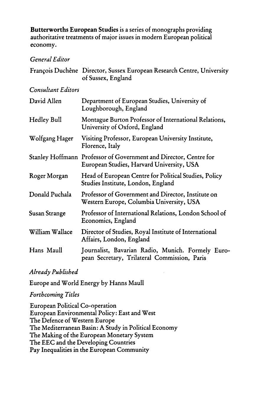 Monetary Integration in Western Europe. EMU, EMS and Beyond by D. C. Kruse and François Duchêne (Auth.)