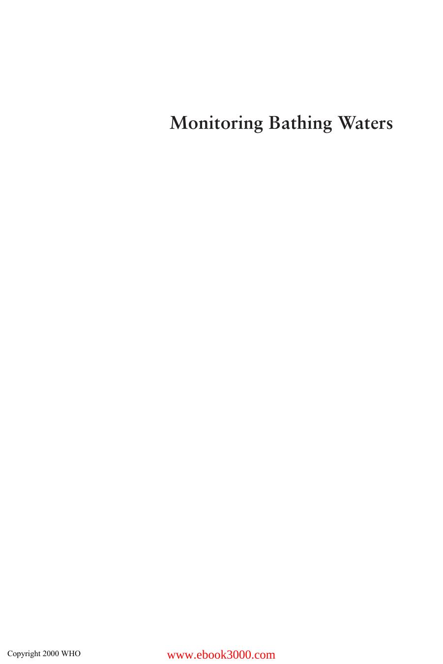 Monitoring Bathing Waters by Jamie Bartram by Unknow