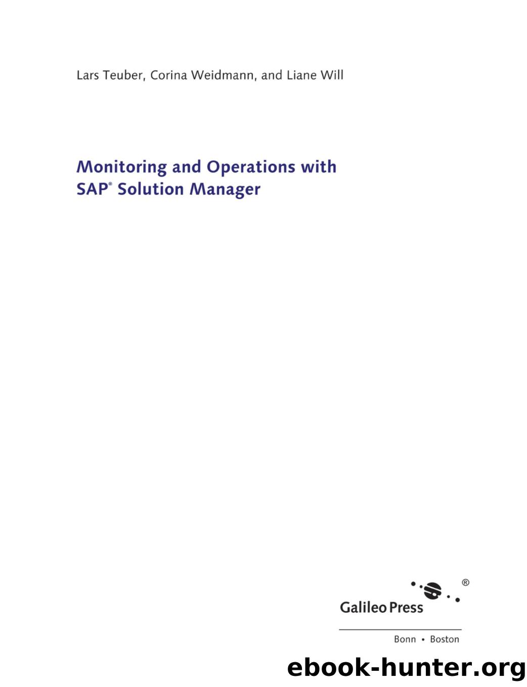 Monitoring and Operations with SAP Solution Manager by Unknown