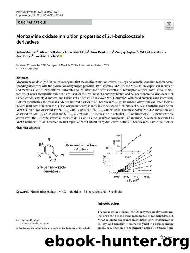 Monoamine oxidase inhibition properties of 2,1-benzisoxazole derivatives by unknow
