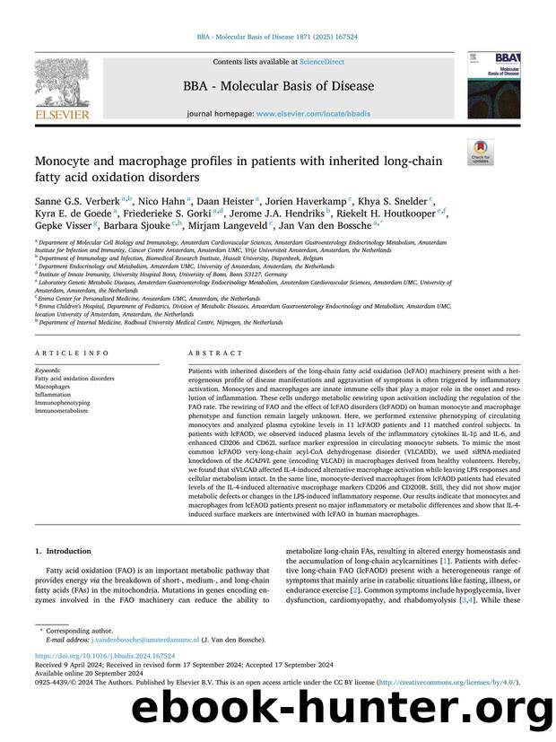 Monocyte and macrophage profiles in patients with inherited long-chain fatty acid oxidation disorders by unknow