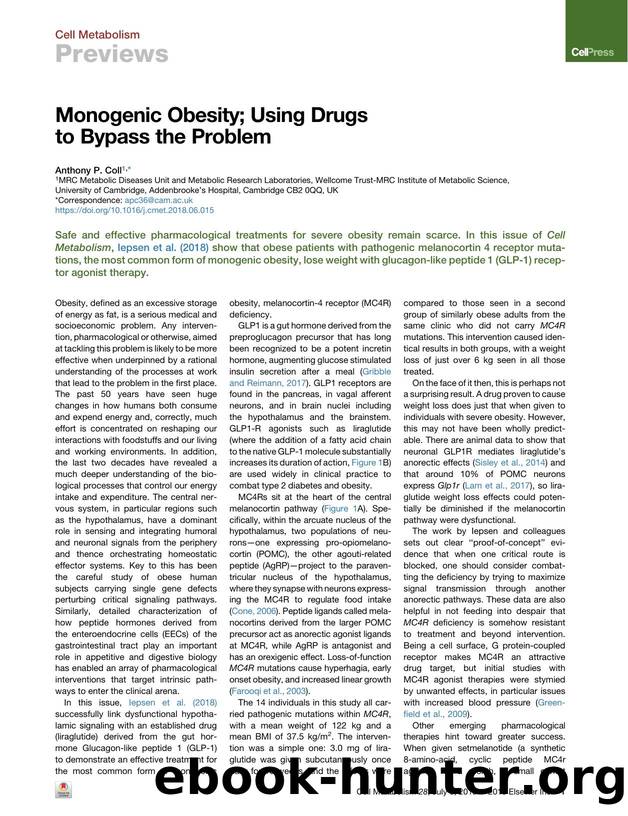 Monogenic Obesity; Using Drugs to Bypass the Problem by Anthony P. Coll