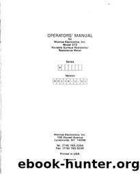Monroe Electronics Inc. Model 272 Portable Surface Resistivity Resistance Meter by Unknown