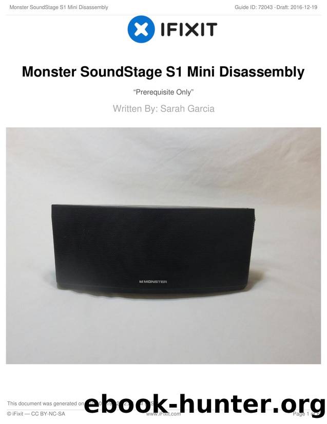Monster SoundStage S1 Mini Disassembly by Unknown