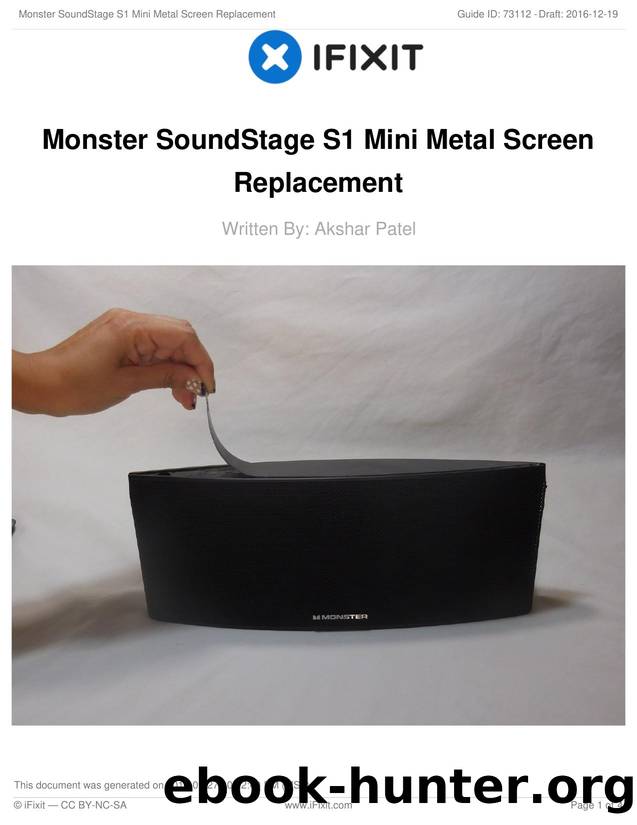 Monster SoundStage S1 Mini Metal Screen Replacement by Unknown