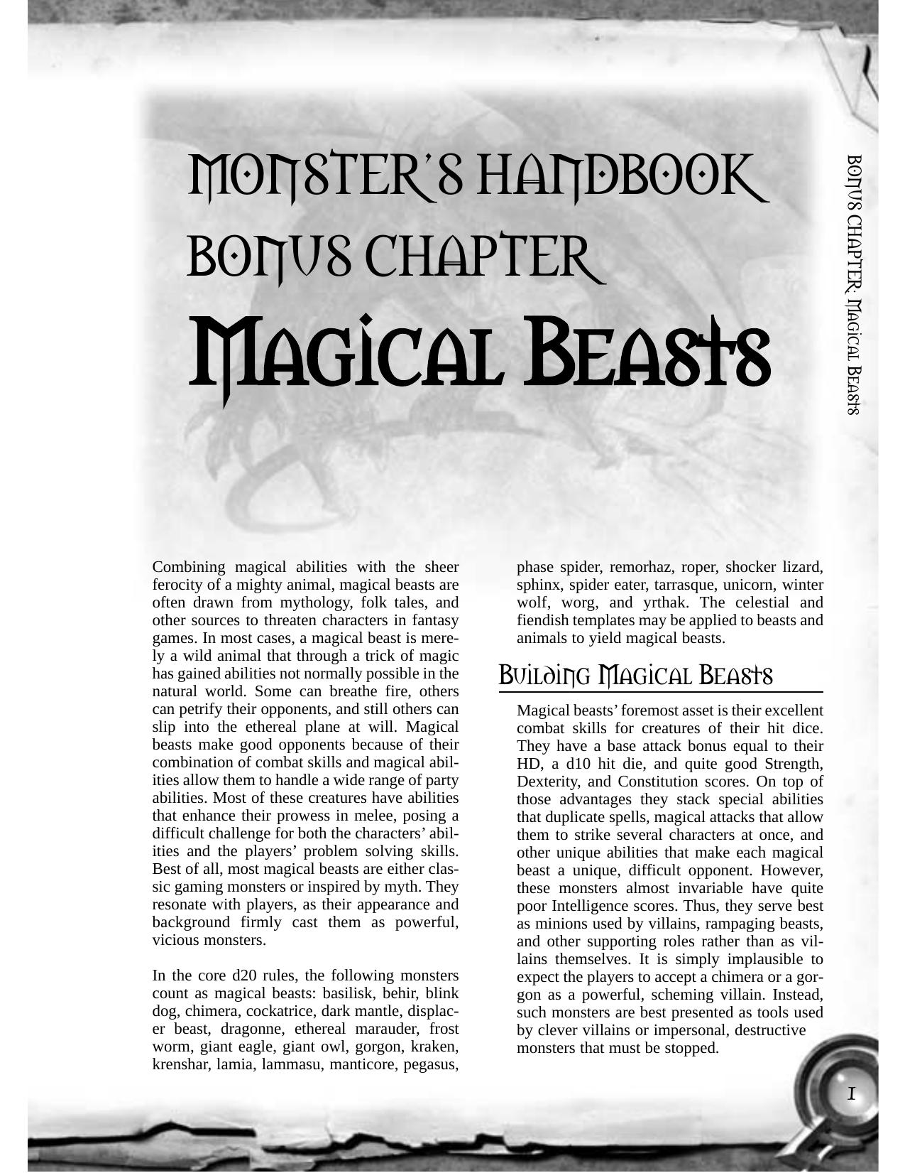 Monster's Handbook Bonus Chapter by Unknown