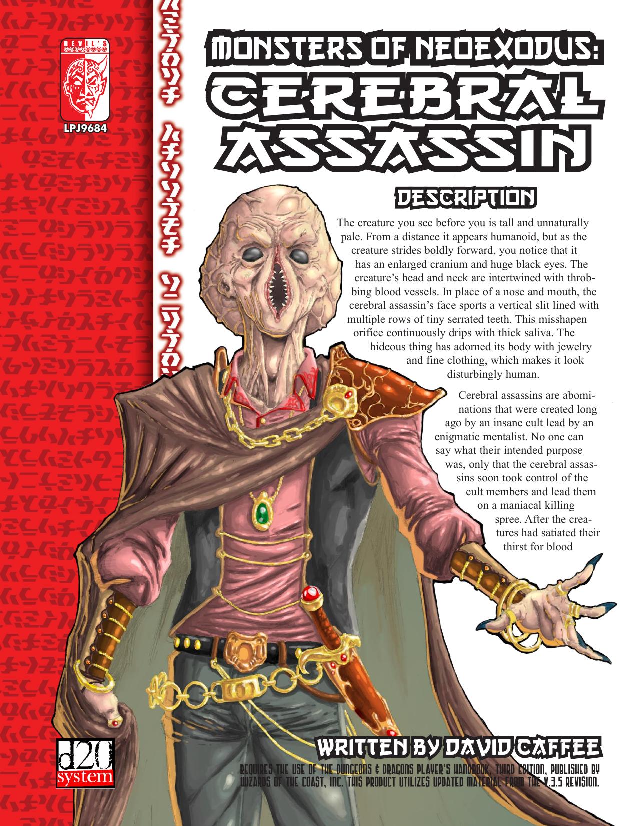 Monsters of NeoExodus: Cerebral Assassin by LPJ Design