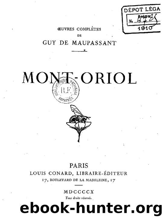 Mont-Oriol by Guy de Maupassant