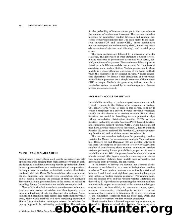 Monte Carlo Simulation". In: Wiley Encyclopedia of Electrical and Electronics Engineering by Unknown