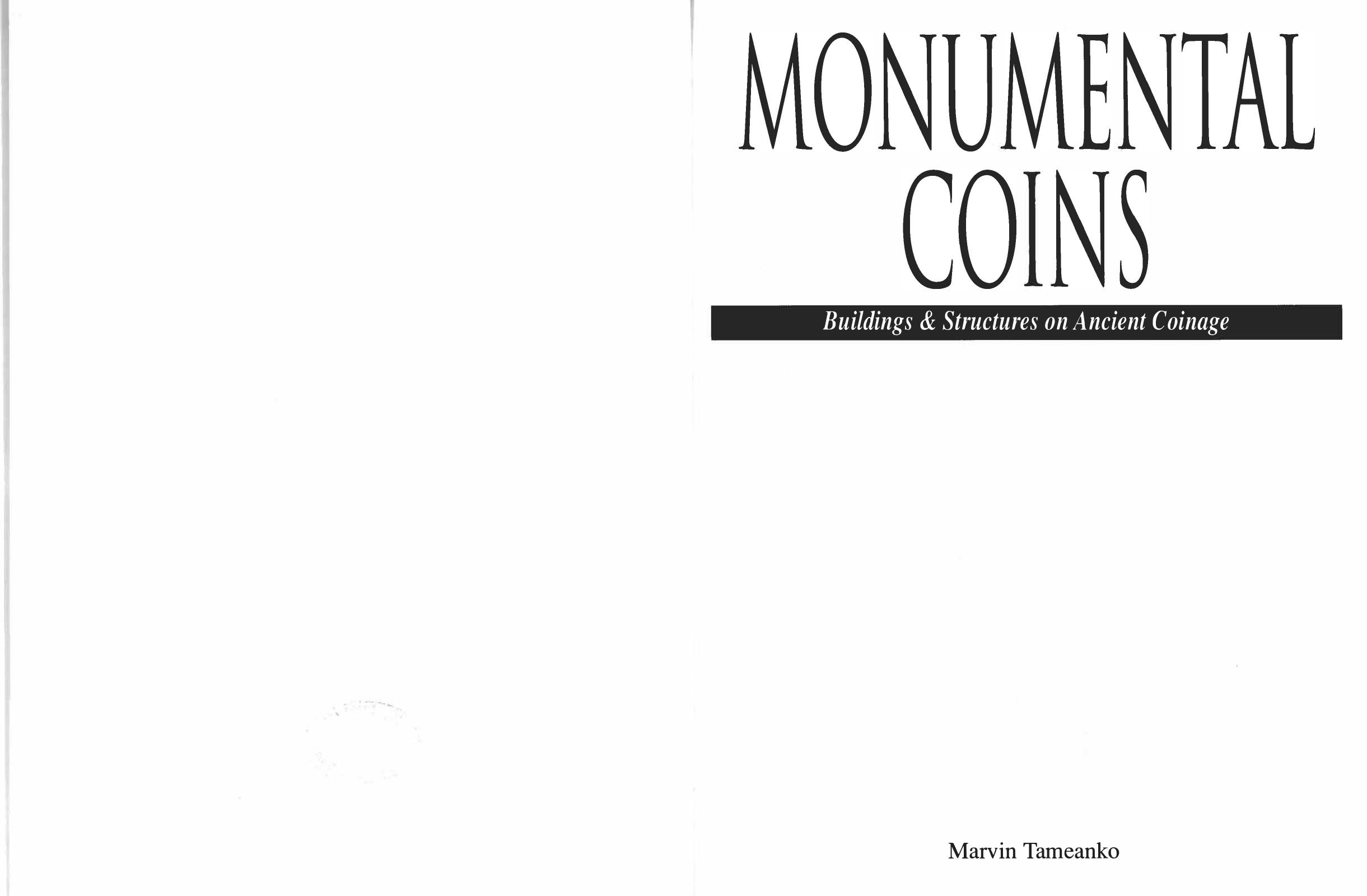 Monumental coins : buildings & structures in ancient coinage by Marvin Tameanko