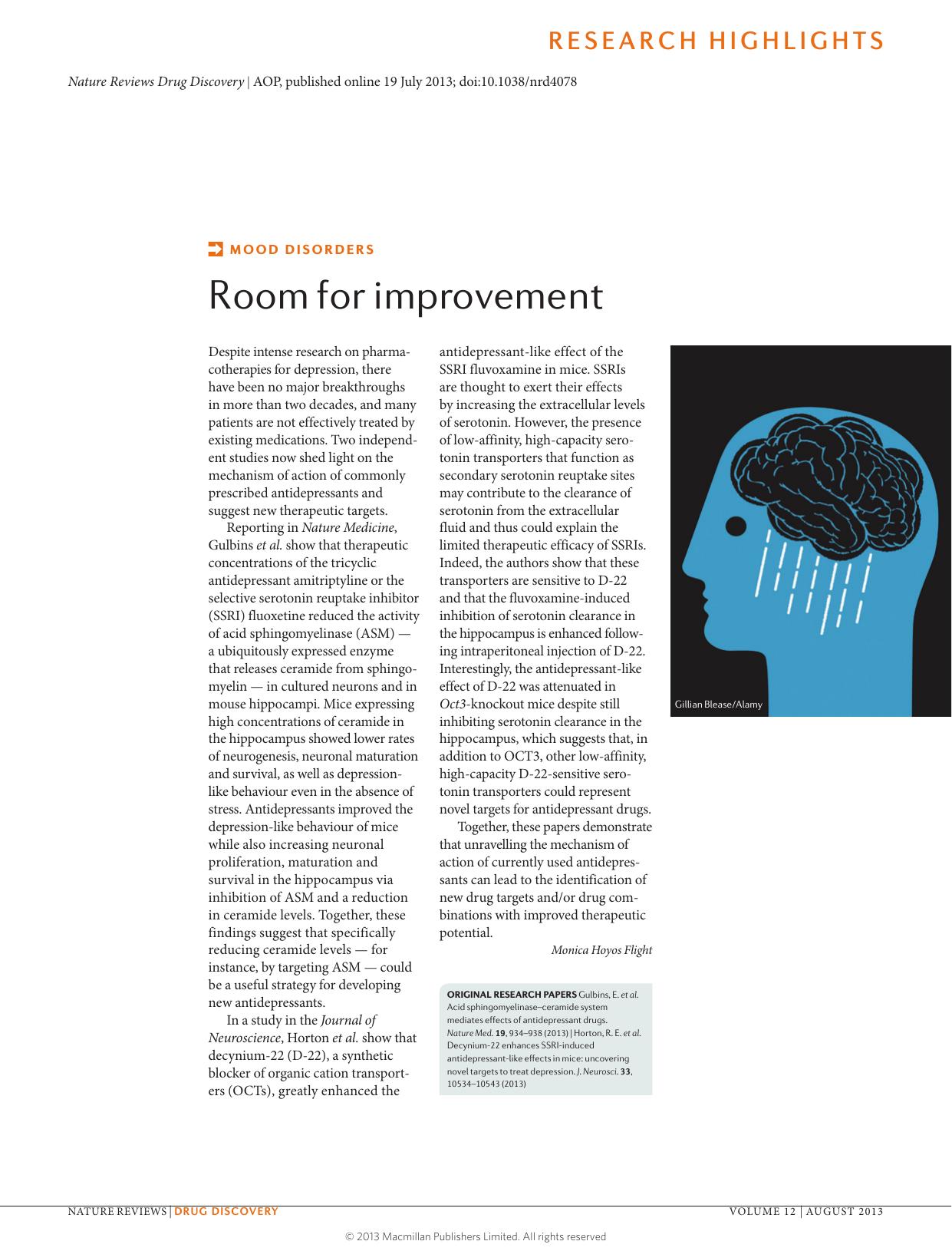 Mood disorders: Room for improvement by Monica Hoyos Flight