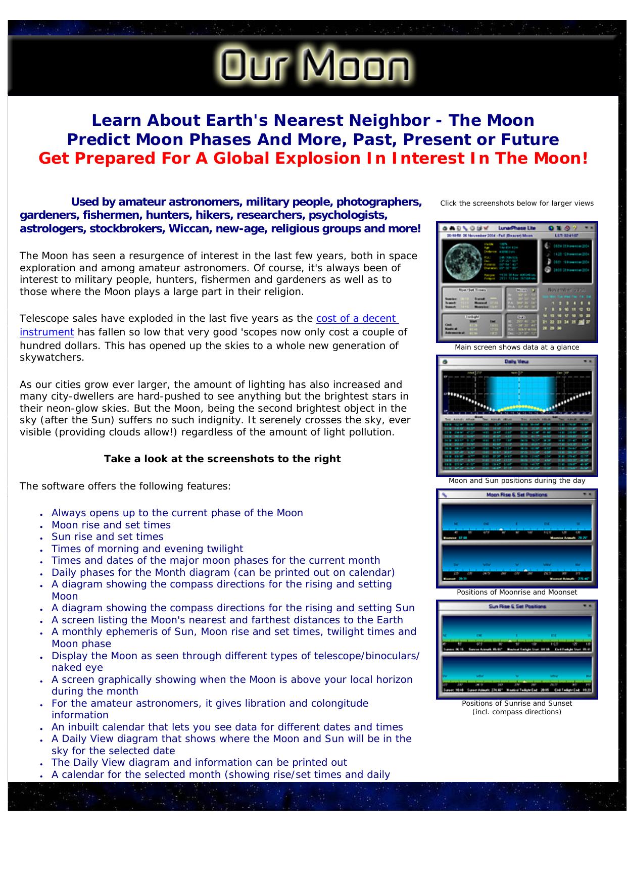 Moon Phase Prediction Software & EBook(R. by Best of Kuszter's Collection