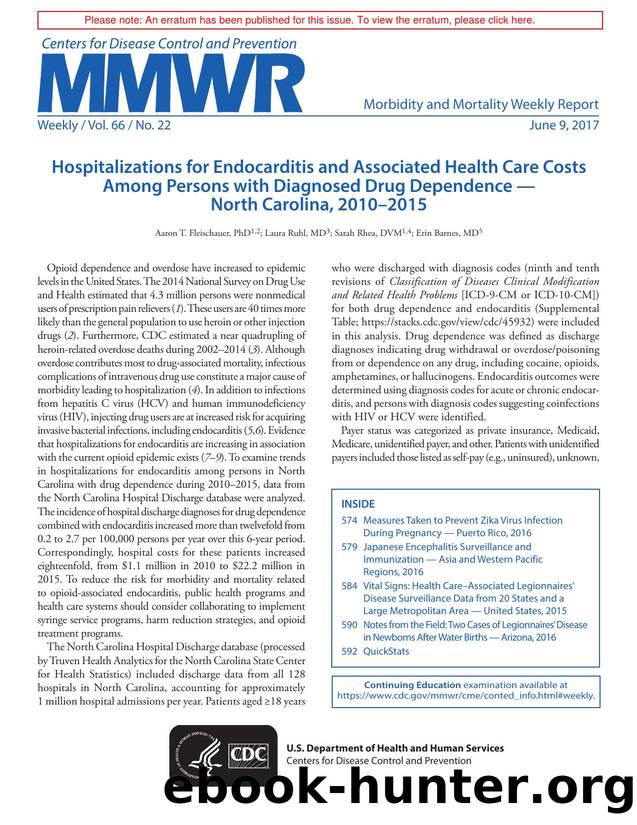 Morbidity and Mortality Weekly Report, Volume 66, Issue Number 22 by Unknown