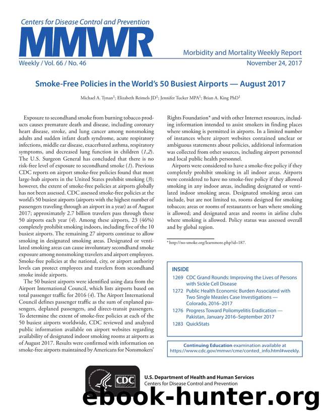 Morbidity and Mortality Weekly Report, Volume 66, Issue Number 46 by Unknown