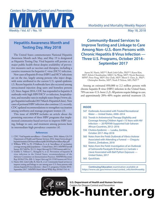 Morbidity and Mortality Weekly Report, Volume 67, Issue Number 19 by Unknown