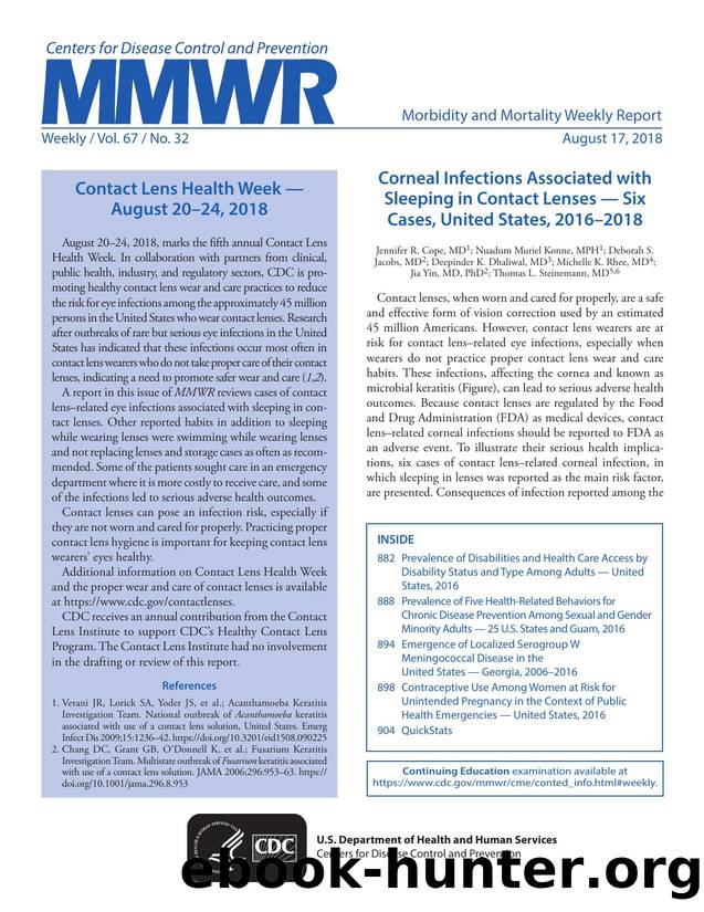 Morbidity and Mortality Weekly Report, Volume 67, Issue Number 32 by Unknown