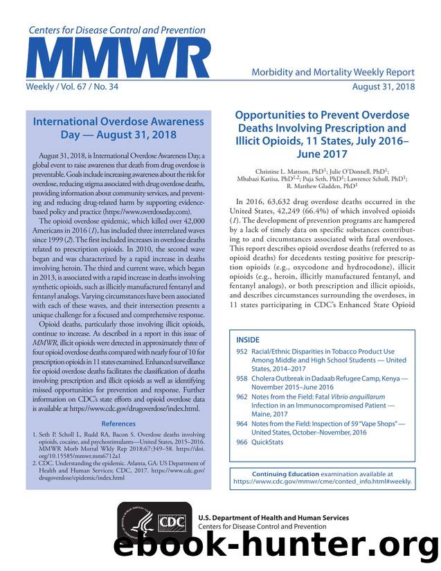 Morbidity and Mortality Weekly Report, Volume 67, Issue Number 34 by Unknown