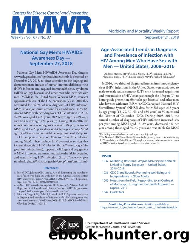 Morbidity and Mortality Weekly Report, Volume 67, Issue Number 37 by Unknown