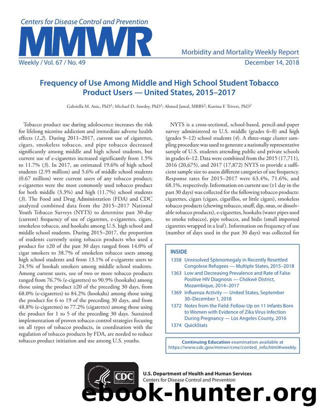 Morbidity and Mortality Weekly Report, Volume 67, Issue Number 49 by Unknown