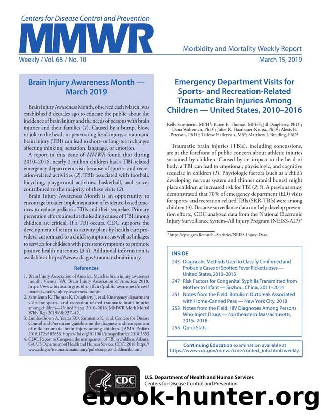 Morbidity and Mortality Weekly Report, Volume 68, Issue Number 10 by Unknown