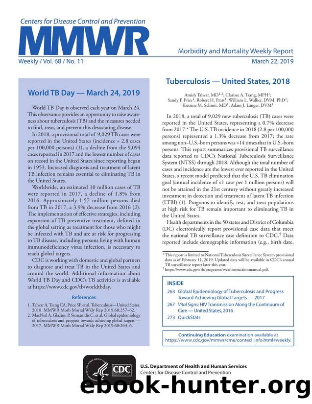 Morbidity and Mortality Weekly Report, Volume 68, Issue Number 11 by Unknown