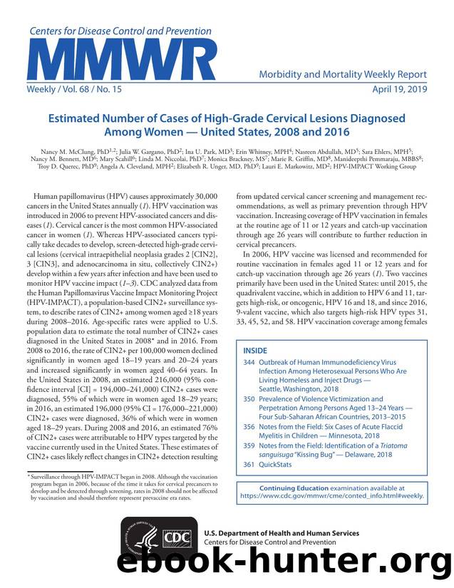 Morbidity and Mortality Weekly Report, Volume 68, Issue Number 15 by Unknown