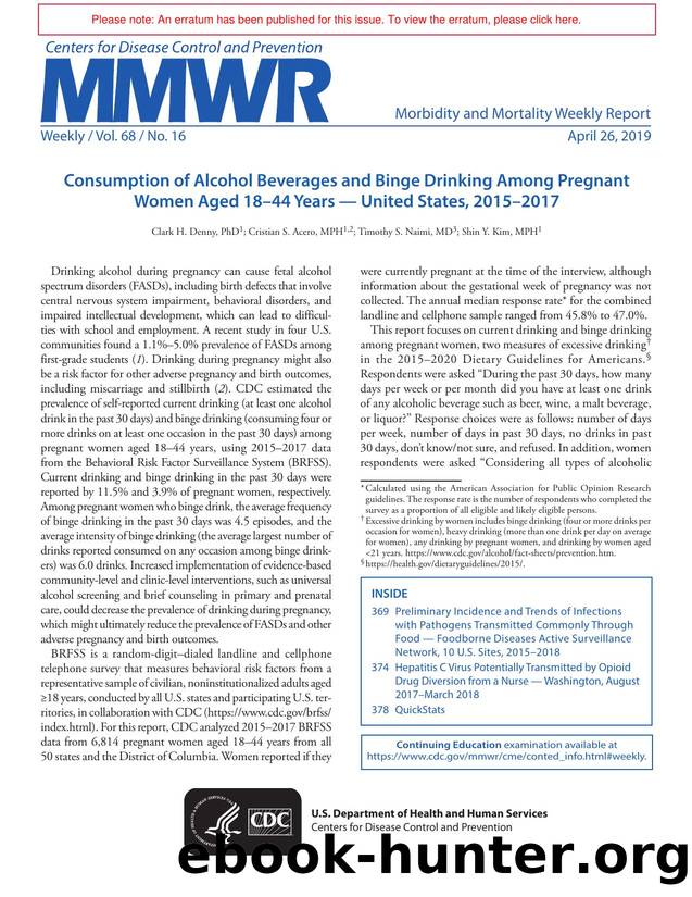 Morbidity and Mortality Weekly Report, Volume 68, Issue Number 16 by Unknown