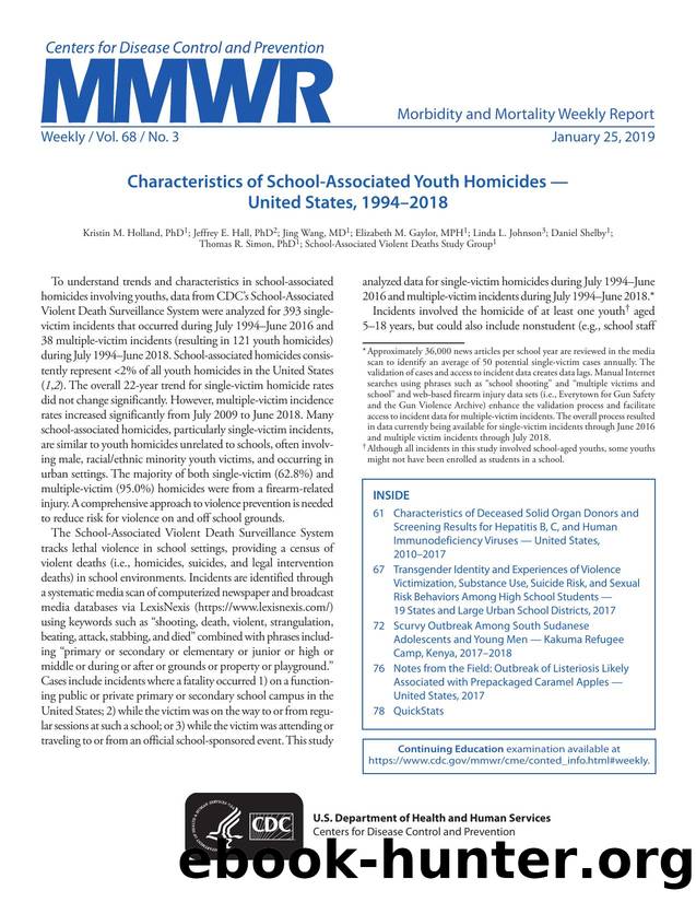 Morbidity and Mortality Weekly Report, Volume 68, Issue Number 3 by Unknown