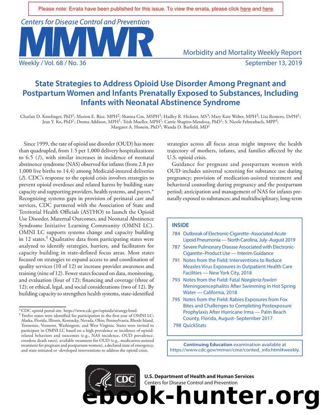 Morbidity and Mortality Weekly Report, Volume 68, Issue Number 36 by Unknown