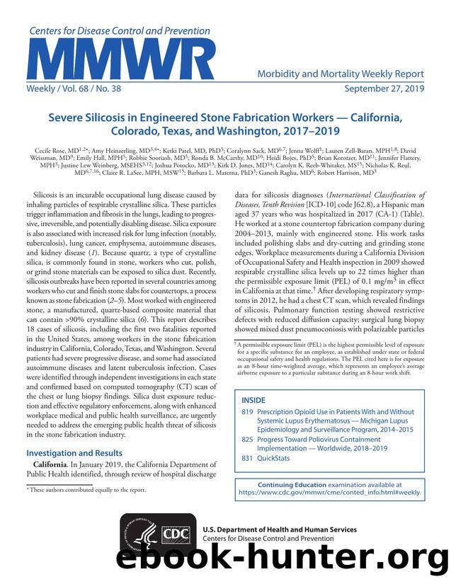 Morbidity and Mortality Weekly Report, Volume 68, Issue Number 38 by Unknown
