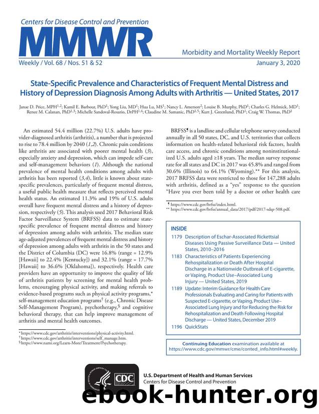 Morbidity and Mortality Weekly Report, Volume 68, Issue Number 51 & 52 by Unknown