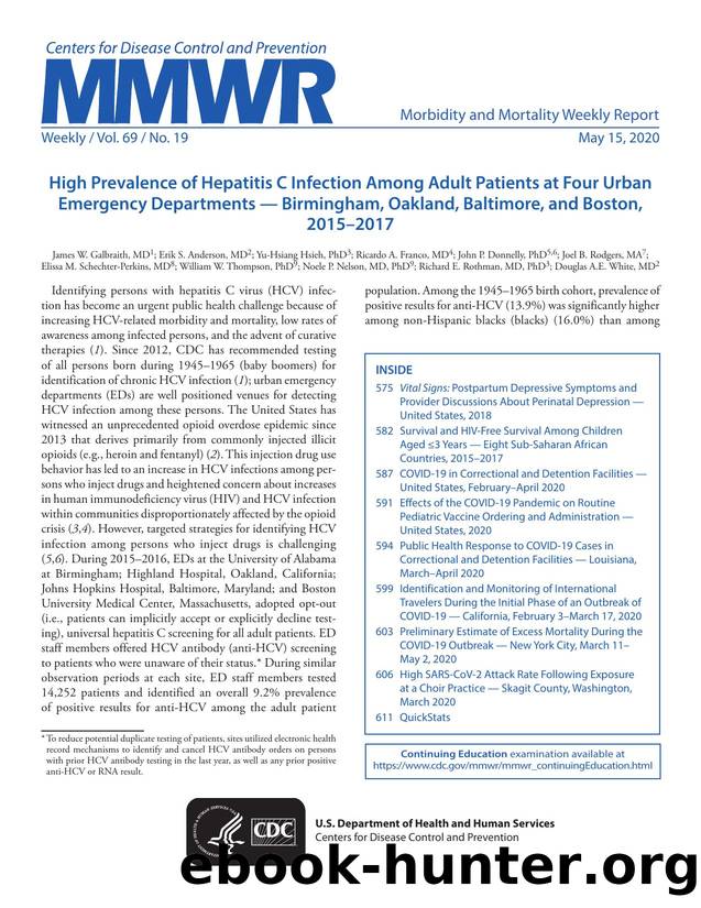 Morbidity and Mortality Weekly Report, Volume 69, Issue Number 19 by Unknown