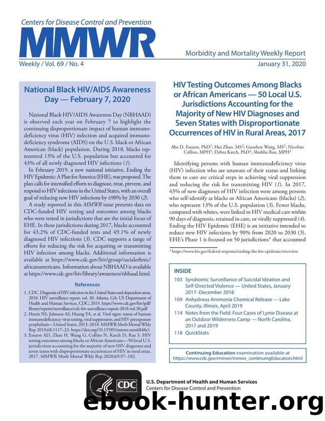 Morbidity and Mortality Weekly Report, Volume 69, Issue Number 4 by Unknown