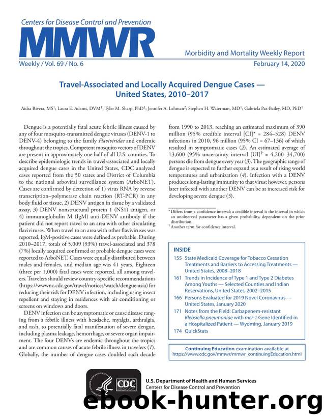 Morbidity and Mortality Weekly Report, Volume 69, Issue Number 6 by Unknown