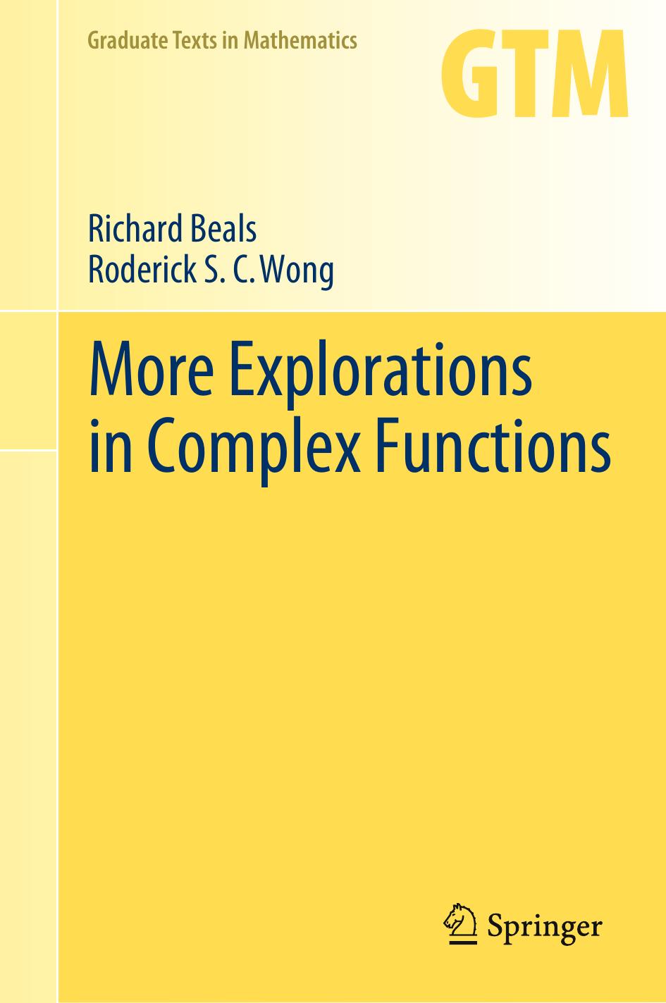 More Explorations in Complex Functions by Richard Beals Roderick S.C. Wong