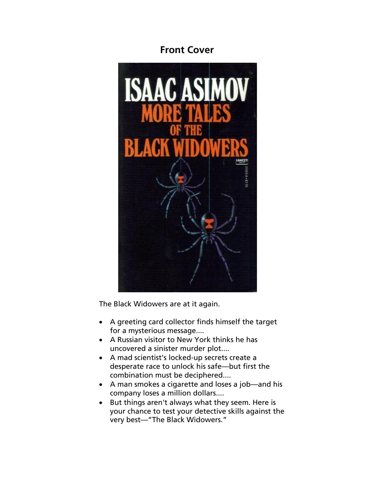 More Tales of the Black Widowers by Asimov Isaac