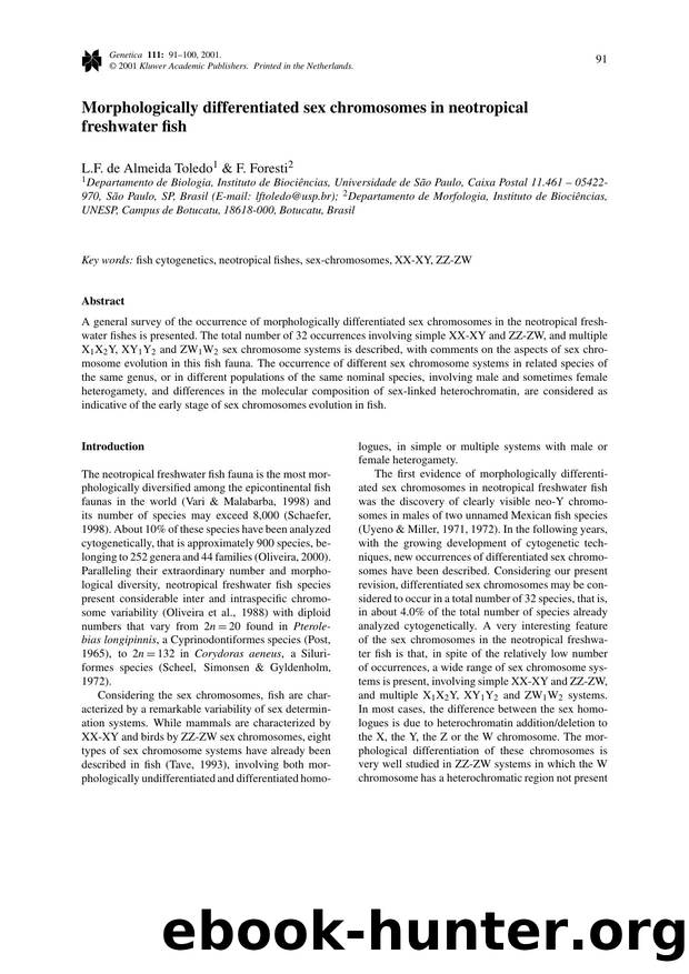 Morphologically differentiated sex chromosomes in neotropical freshwater fish by Unknown