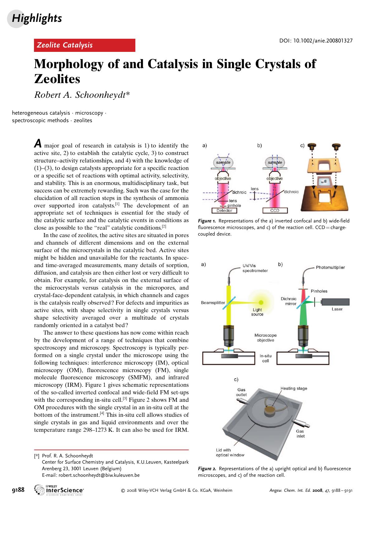 Morphology of and Catalysis in Single Crystals of Zeolites by Unknown