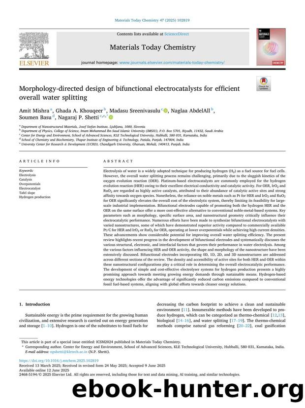 Morphology-directed design of bifunctional electrocatalysts for efficient overall water splitting by unknow