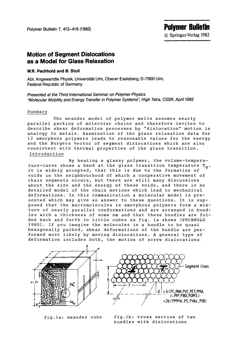 Motion of segment dislocations as a model for glass relaxation by Unknown