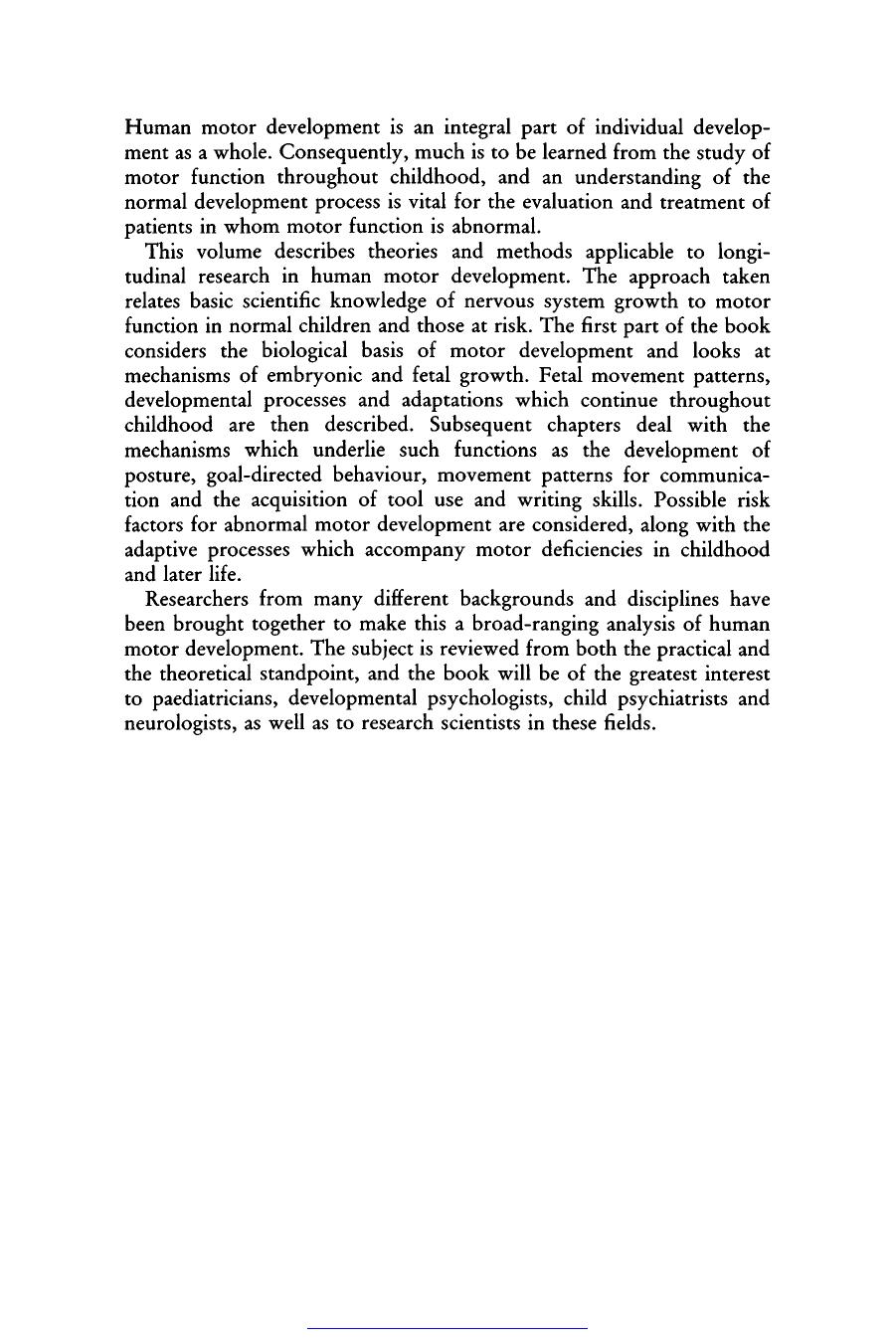 Motor Development in Early and Later Childhood Longitudinal Approaches by pdf by Unknown