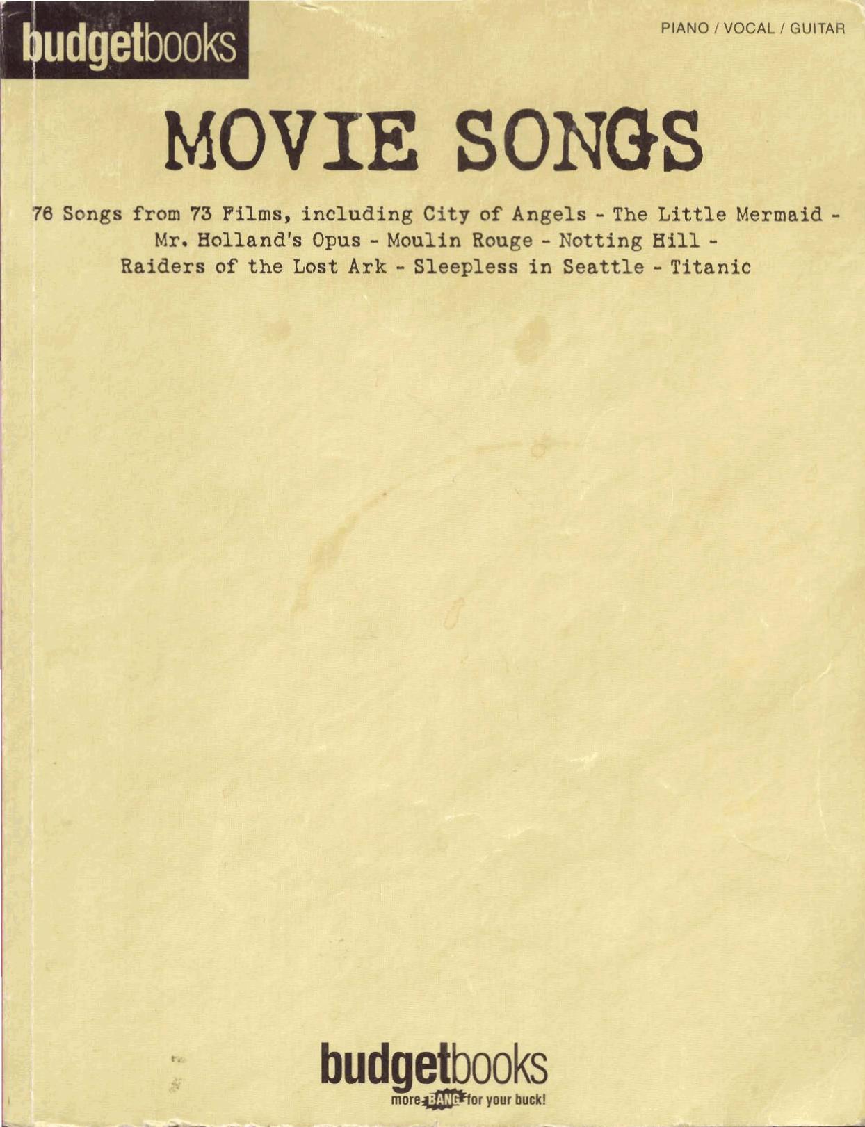 Movie Songs: 76 Songs from 73 Films Budget Books by Hal Leonard Corp