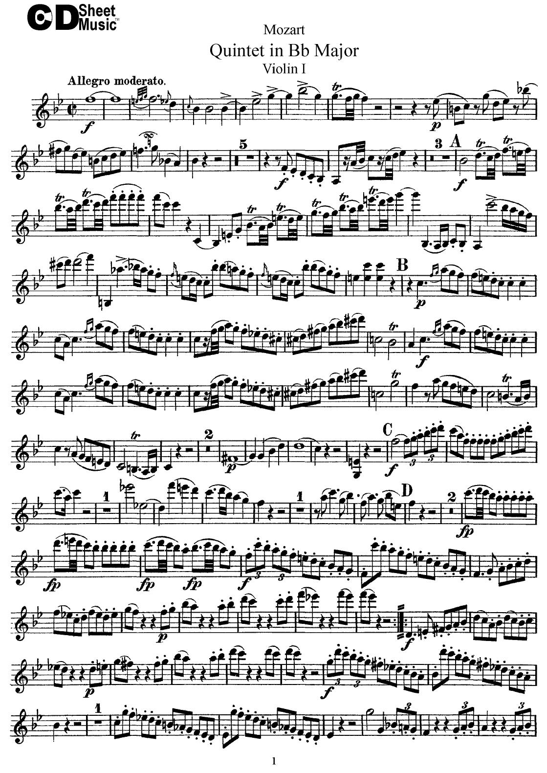 Mozart String Quintets: Quintet in Bb Major, K.174 by WBaxley Music Subito Music Corp & Stephens Pub. Co