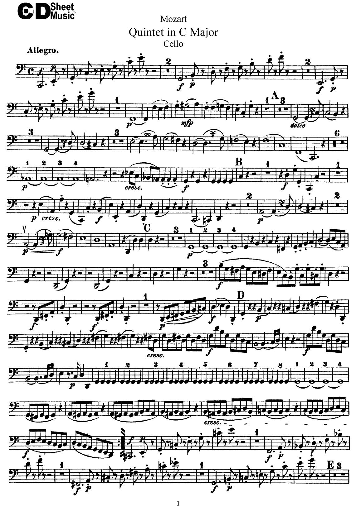 Mozart String Quintets: Quintet in C Major, K.515 by WBaxley Music Subito Music Corp & Stephens Pub. Co