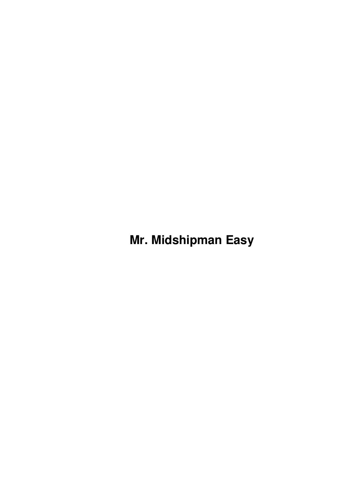 Mr. Midshipman Easy by Unknown
