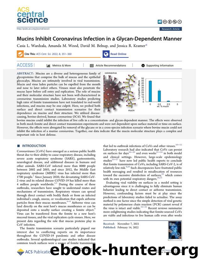 Mucins Inhibit Coronavirus Infection in a Glycan-Dependent Manner by unknow